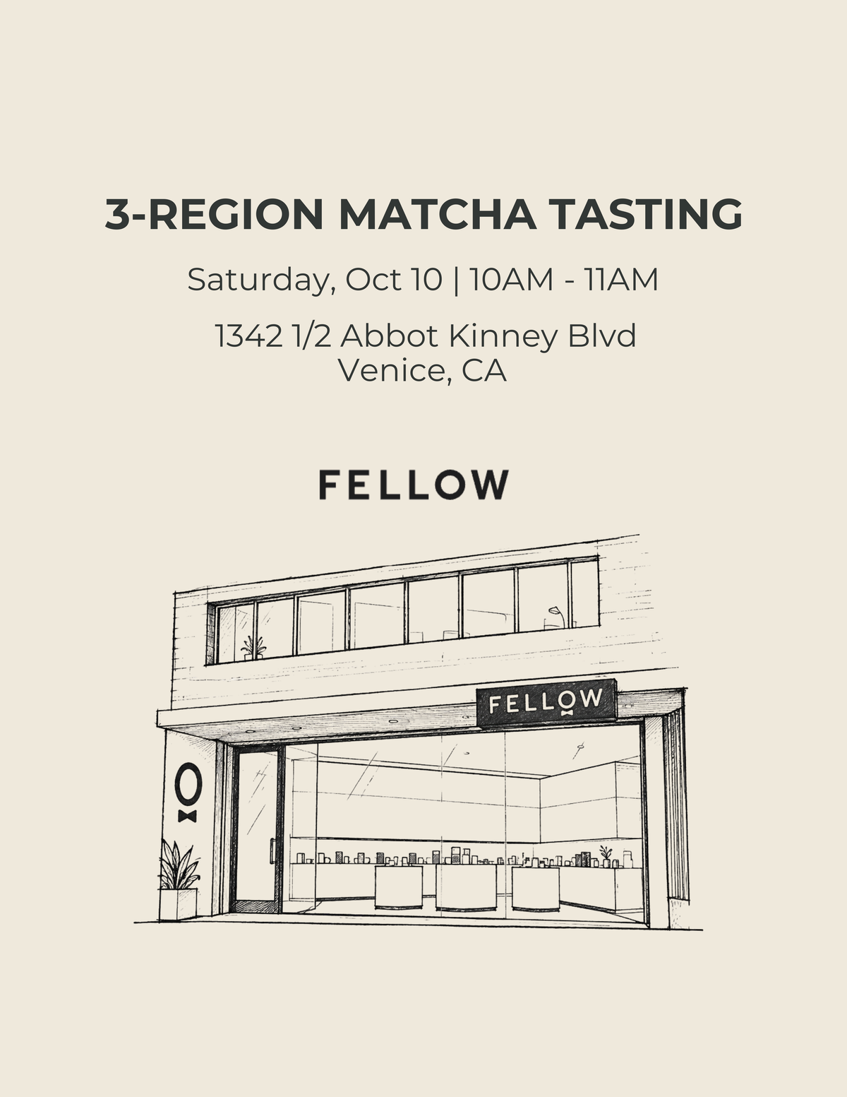 Tea For Us 3-Region Matcha Tasting at Fellow LA